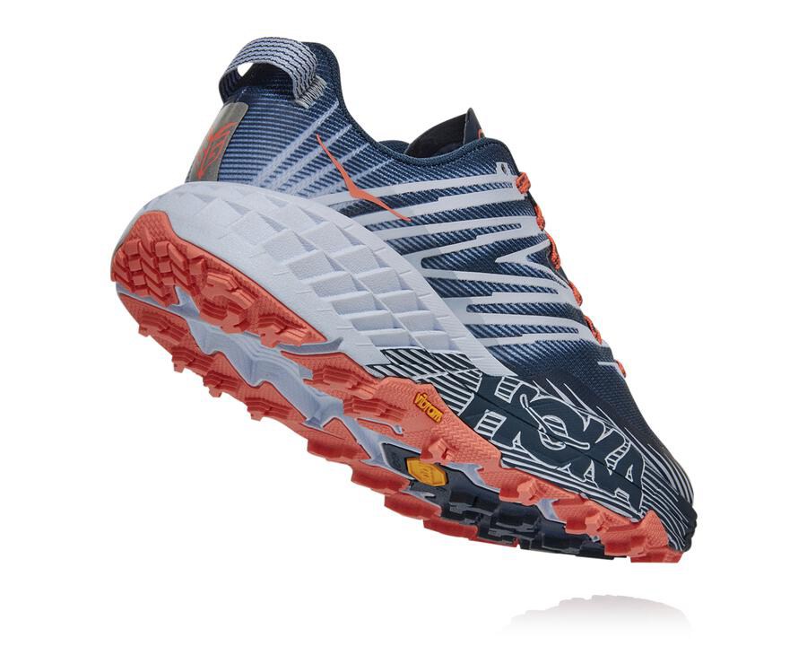 Hoka One One トレイルシューズ レディース ネイビー/白 - スピードゴート4 - PG7329048